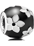 Black and White Floral Bead Charm - ZZ1539