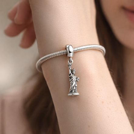 New York Statue of Liberty Dangle Charm — worn on wrist
