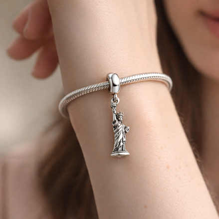 New York Statue of Liberty Dangle Charm — worn on wrist