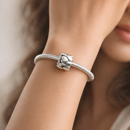 Heart Pattern Clip Charm — worn on wrist