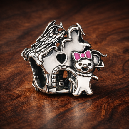 Snoopy Flying Ace Charm - Snoopy Flying Ace Charm — display on walnut