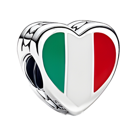 Italian Flag Heart Charm - ZZ1557