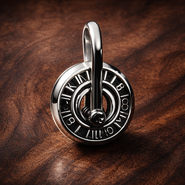 Pandora ME Zodiac Wheel Medallion Charm — display on walnut