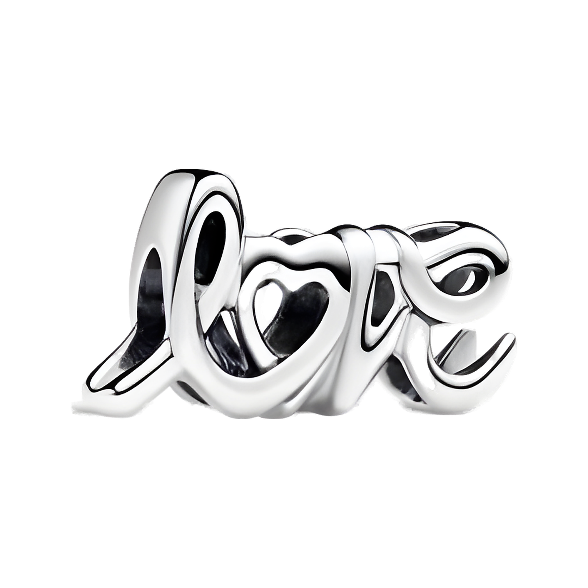 Silver Love Script Charm - ZZ1562