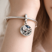Dolphin Ocean Charm - Blue Dolphin Ocean Dangle Charm — worn on wrist