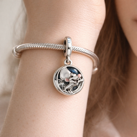 Dolphin Ocean Charm - Blue Dolphin Ocean Dangle Charm — worn on wrist