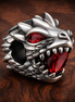 Red-Eyed Dragon Head - Red-Eyed Dragon Head Charm — display on walnut