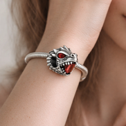 Red-Eyed Dragon Head - Red-Eyed Dragon Head Charm — worn on wrist