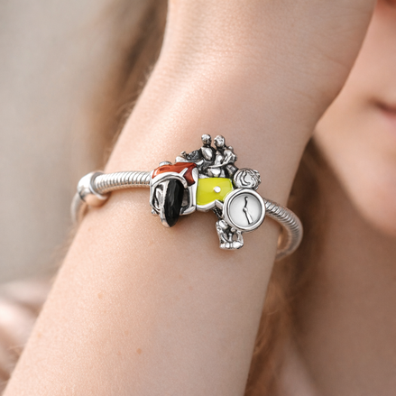 Vintage Motorcycle Charm - Red Motorcycle Ride Charm — worn on wrist