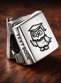 Textbook Owl Charm - Textbook Owl School Charm — display on walnut
