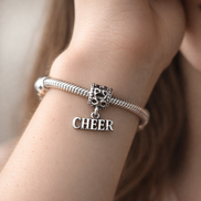 Cheer Megaphone Charm - Silver Cheer Megaphone Charm — worn on wrist