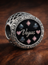 Vegas Card Suit Charm - Las Vegas Card Suit Charm — display on walnut