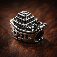 Vintage Cruise Ship Charm - Vintage Cruise Ship Charm — display on walnut