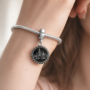 New York Skyline Apple Charm - New York Skyline Apple Charm — worn on wrist