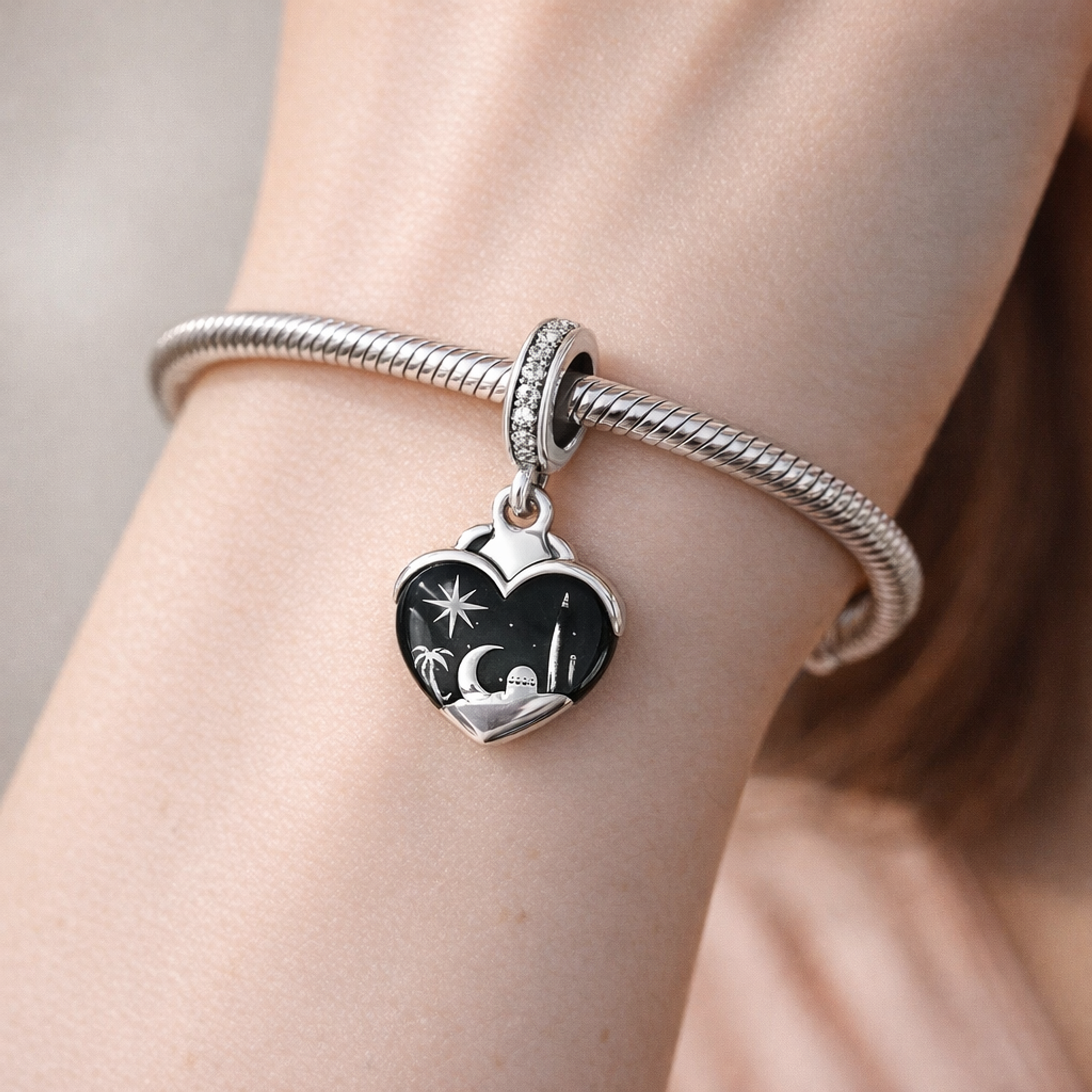 Las Vegas Night Charm - Las Vegas Night Charm — worn on wrist