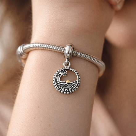 Tropical Hawaii Dangle Charm — worn on wrist