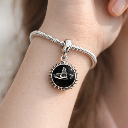 Compass Travel Dangle Charm - Compass Travel Dangle Charm — worn on wrist