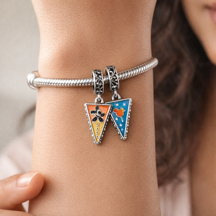 Mickey Pennant Charm Set - Mickey Pennant Charm Set — worn on wrist
