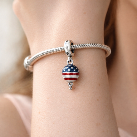 Patriotic Balloon Dangle - Patriotic Balloon Dangle Charm — worn on wrist