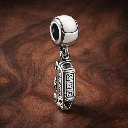 London Landmark Dangle Charm - London Landmark Dangle Charm — display on walnut