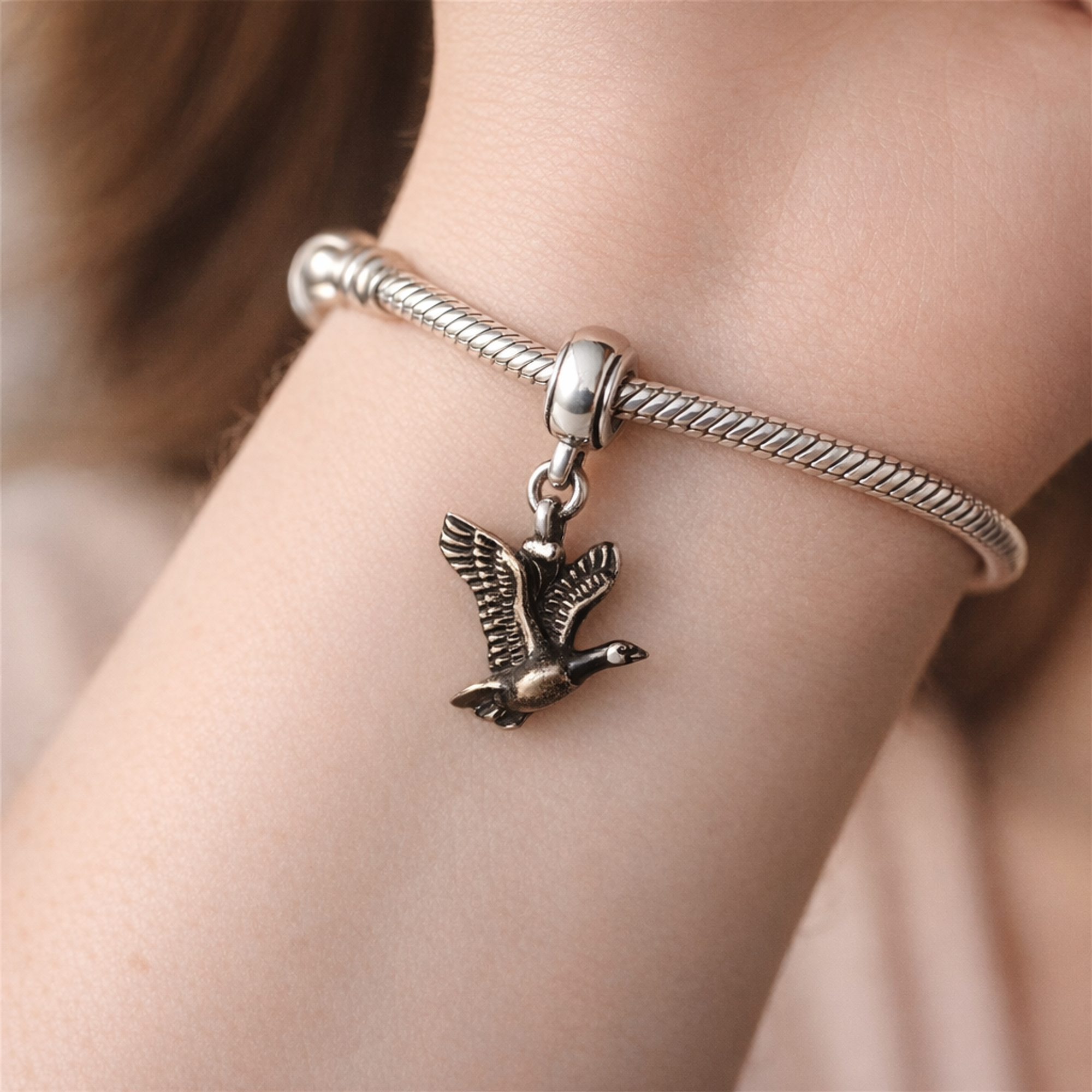 Hummingbird and Butterfly Charm - Hummingbird and Butterfly Charm — worn on wrist