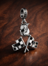 Checkered Race Flag - Checkered Race Flag Charm — display on walnut