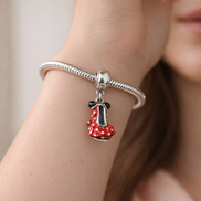 Minnie-Inspired Polka Dot Dress Charm - Minnie-Inspired Polka Dot Dress Charm — worn on wrist