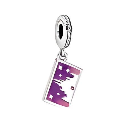 Purple Ticket Dangle Charm - ZZ1646
