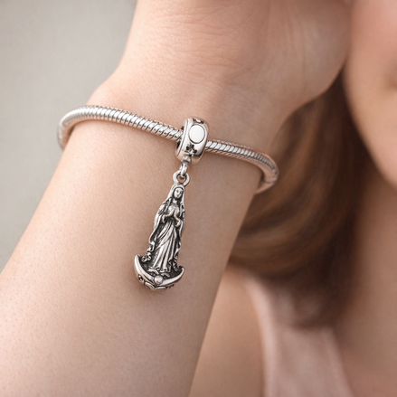 Rocket Moon and Stars Charm - Rocket Moon and Stars Charm — worn on wrist
