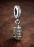 Brick Pattern Oval Charm - Brick Pattern Oval Charm — display on walnut