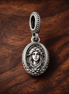 Classical Cameo Medallion Charm - Classical Cameo Medallion Charm — display on walnut