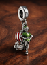 Striped Lighthouse Charm - Striped Lighthouse Charm — display on walnut