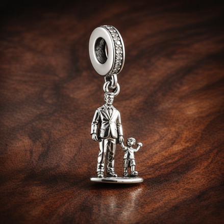 Statue of Liberty Dangle - Statue of Liberty Dangle Charm — display on walnut
