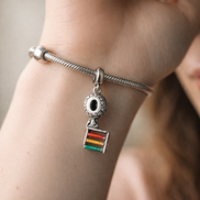 Tricolor Flag Dangle Charm - Tricolor Flag Dangle Charm — worn on wrist