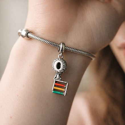 Tricolor Flag Dangle Charm - Tricolor Flag Dangle Charm — worn on wrist