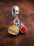 Colorful Takeout Food Charm - Colorful Takeout Food Charm — display on walnut