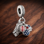 Patriotic Game Night Charm - Patriotic Game Night Charm — display on walnut