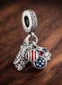 Patriotic Game Night Charm - Patriotic Game Night Charm — display on walnut