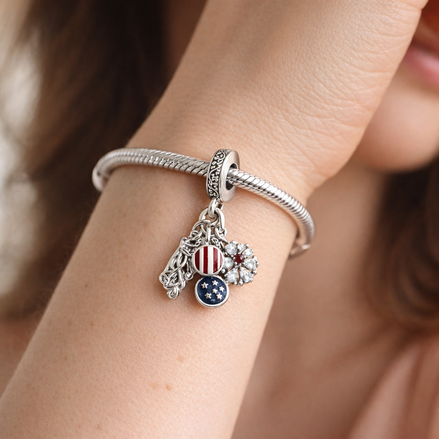 Patriotic Game Night Charm - Patriotic Game Night Charm — worn on wrist