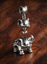 Tiny Cottage Scene Charm - Tiny Cottage Scene Charm — display on walnut