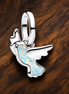 Holiday Pup Dangle - Holiday Pup Dangle Charm — display on walnut