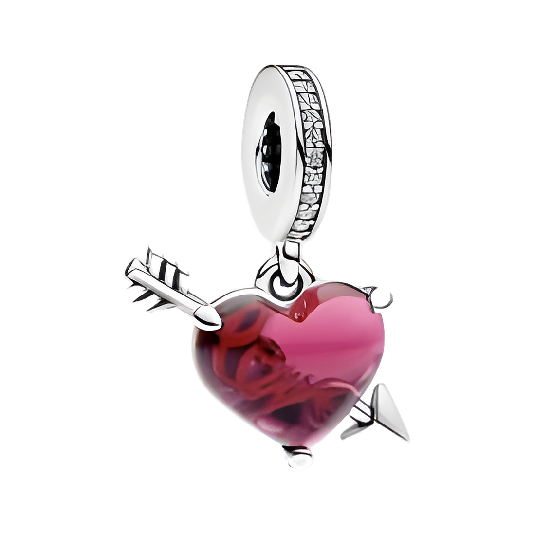 Arrow Through Heart Charm - ZZ1681