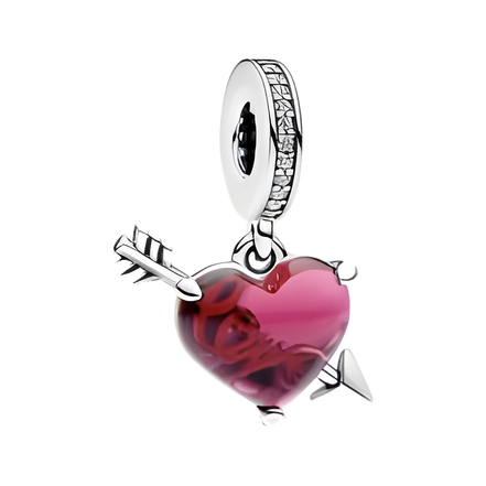Arrow Through Heart Charm - ZZ1681