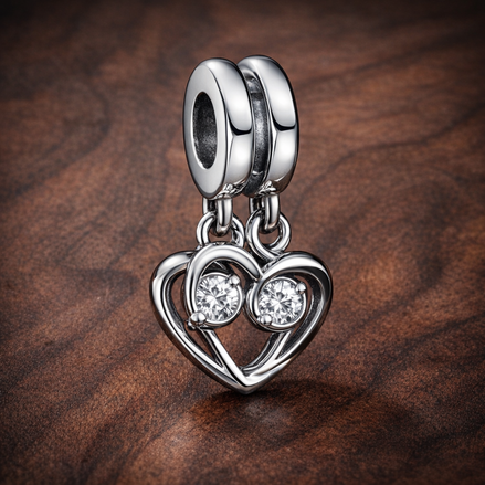 Forever & Always Splittable Dangle Charm — display on walnut