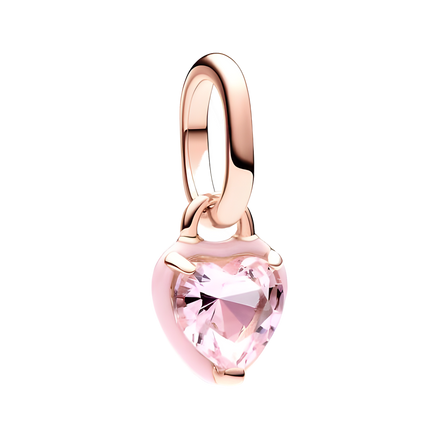 Pink Crystal Heart Charm - ZZ1693