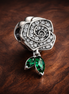 Sparkling Rose in Bloom Charm — display on walnut