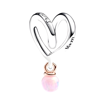 Open Heart Pearl Dangle Charm - ZZ1705