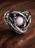 Openwork Mom & Heart Charm — display on walnut