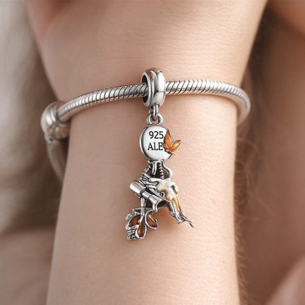 Tinker Bell Autumn Fairy Charm - Tinker Bell Autumn Fairy Charm — worn on wrist