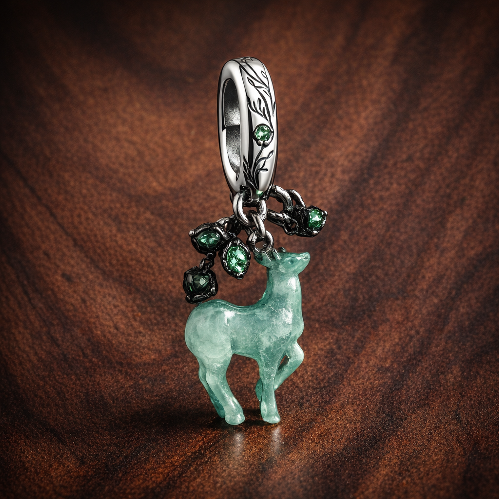 Bambi Deer Charm - Bambi Deer Charm — display on walnut